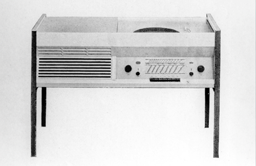 Braun PK-G (1) Radio-Phono-Kombination, RC 60, Stahl, 1955, designed by Hans Gugelot
