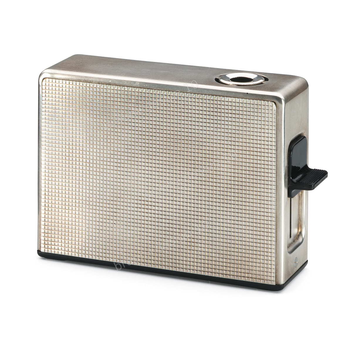 Braun TFG 1 permanent Tischfeuerzeug, schwarz, versilbert, 1966, designed by Reinhold Weiss