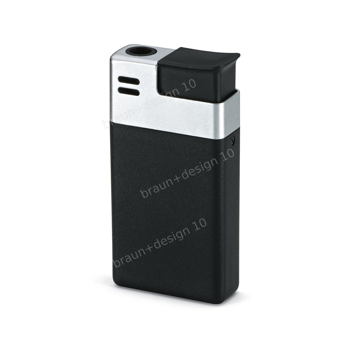 Braun mach 2 Taschenfeuerzeug, schwarz / chrom, 1971, designed by Dieter Rams / Florian Seiffert