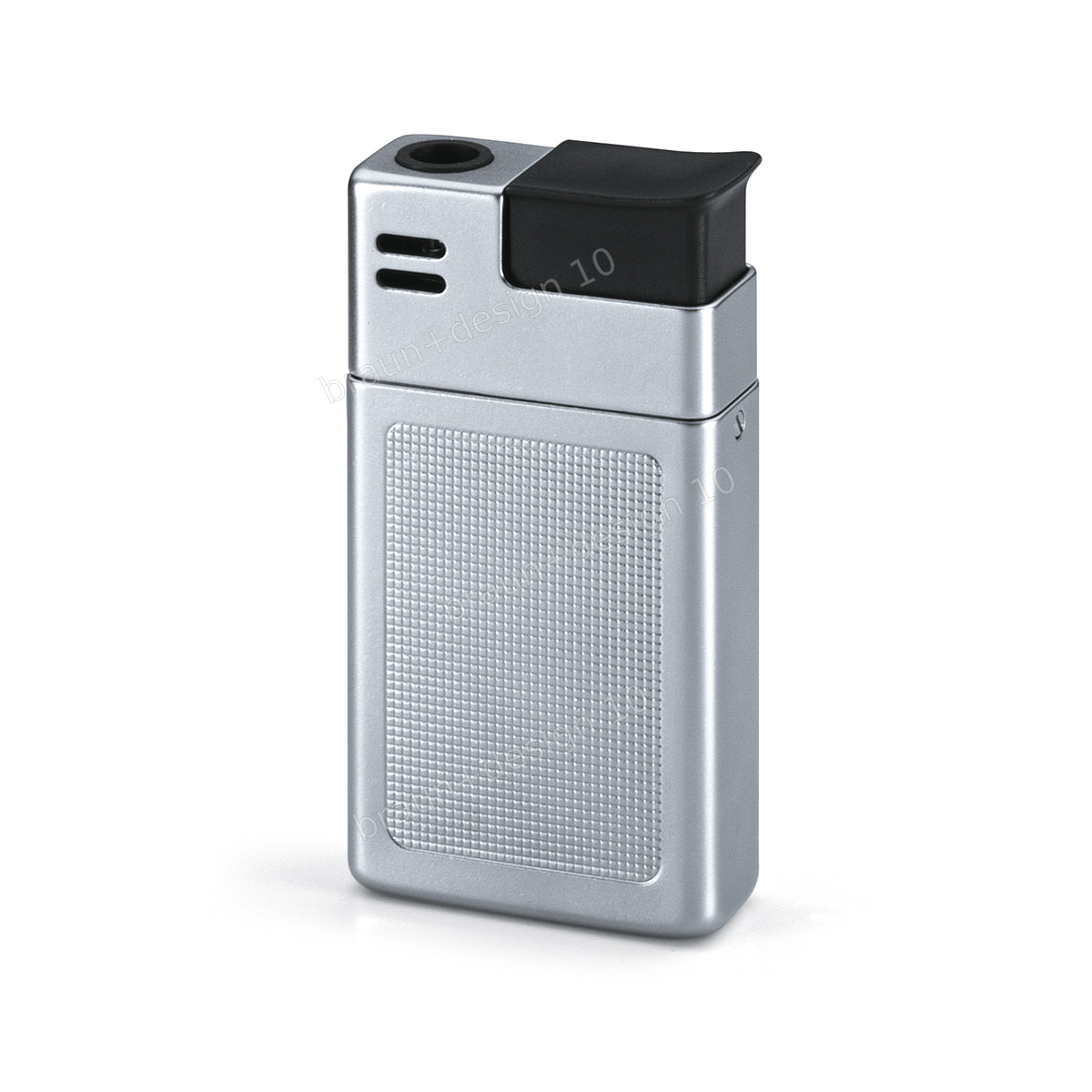 Braun mach 2 Taschenfeuerzeug, chrom / chrom, glatt, 1971, designed by Dieter Rams / Florian Seiffert