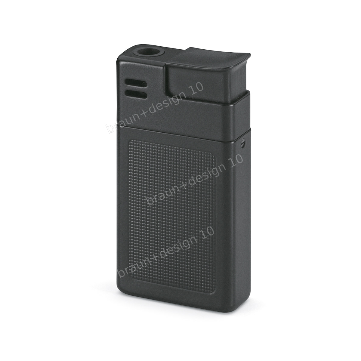 Braun mach 2 Taschenfeuerzeug, schwarz / schwarz, 1971, designed by Dieter Rams / Florian Seiffert