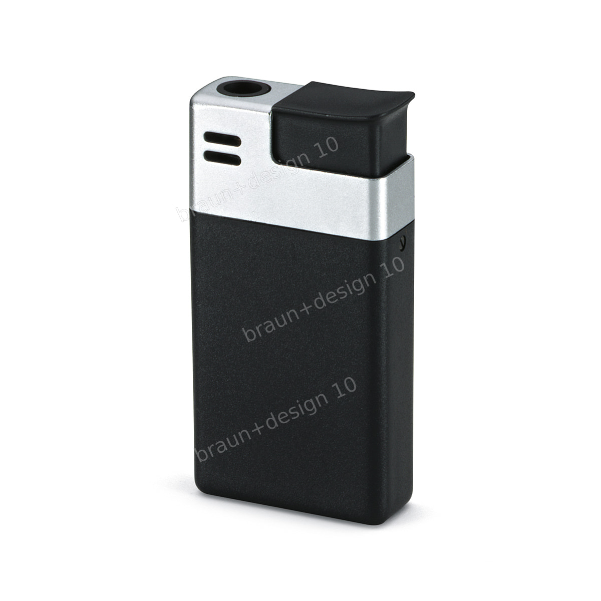 Braun mach 2 Taschenfeuerzeug, schwarz / chrom, 1971, designed by Dieter Rams / Florian Seiffert