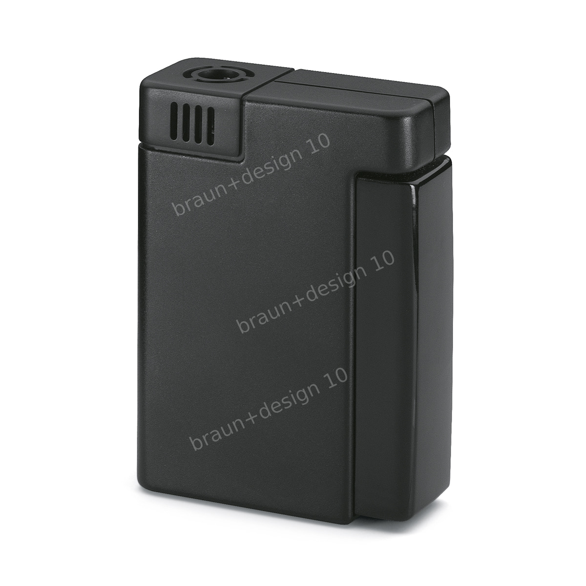 Braun T 4 studio Tischfeuerzeug, schwarz / braun (Taste), 1973, designed by gugelot-institut